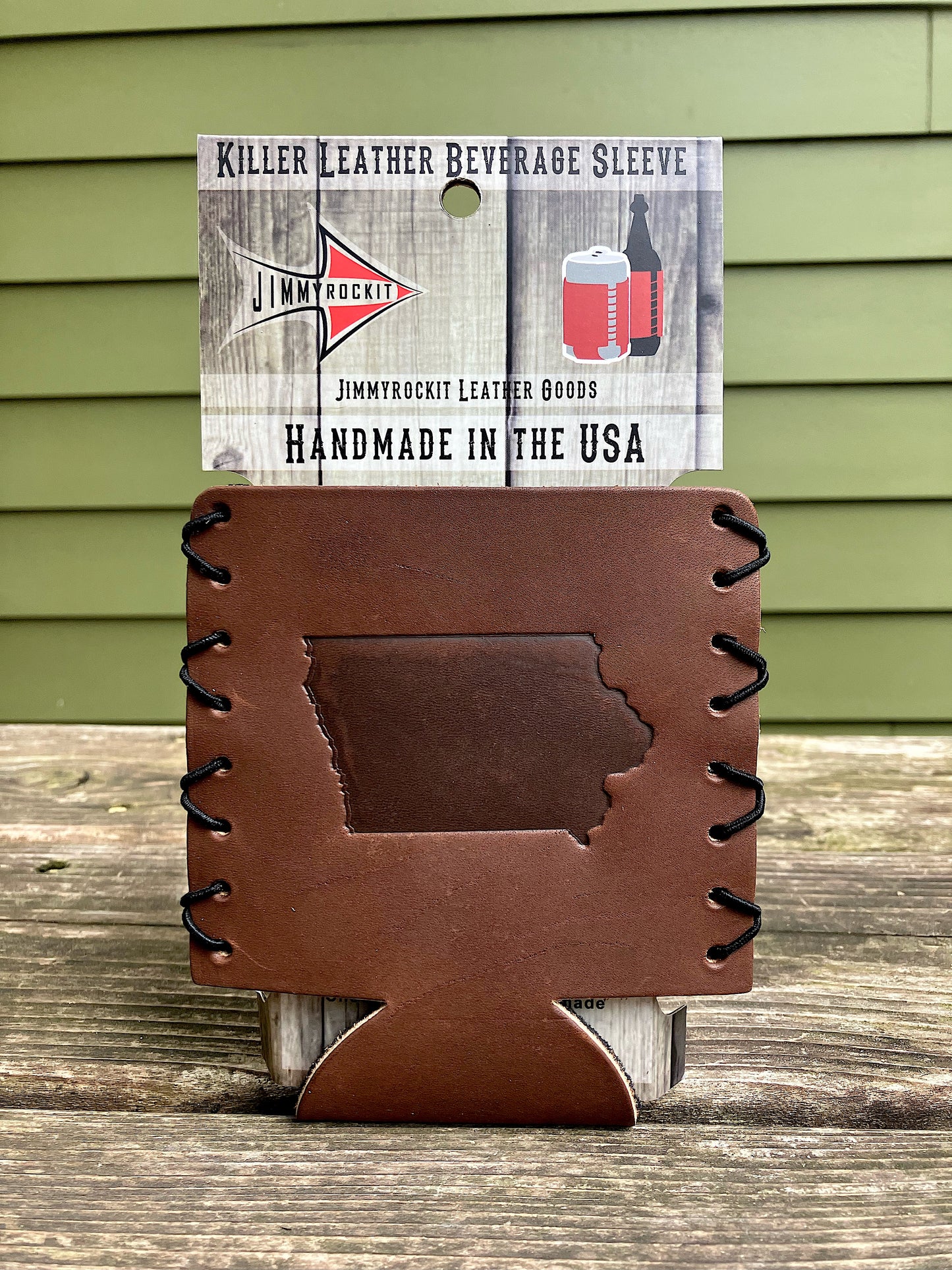 Leather Koozie - Iowa