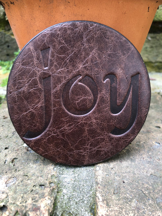 Leather Coaster - Joy