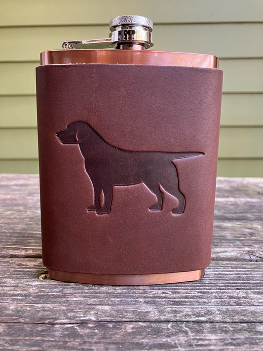 Leather Flask - Labrador Retriever