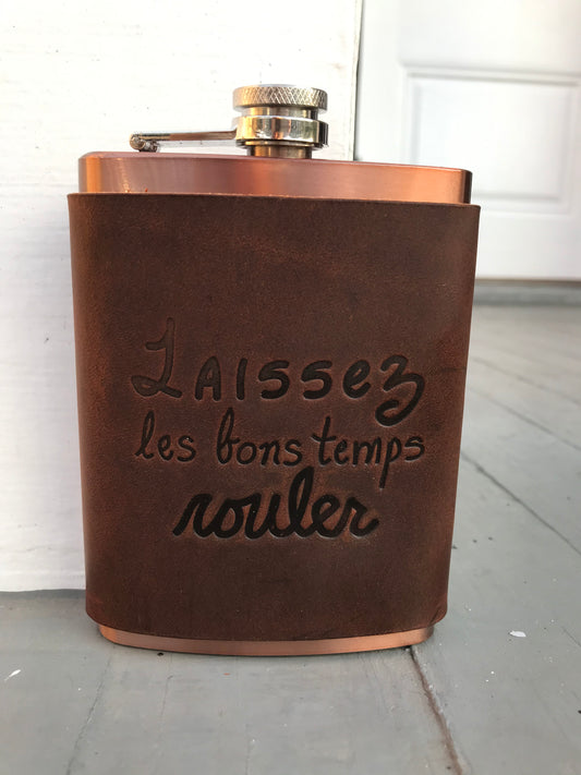 Leather Flask - Laissez Les Bon Temps Rouler