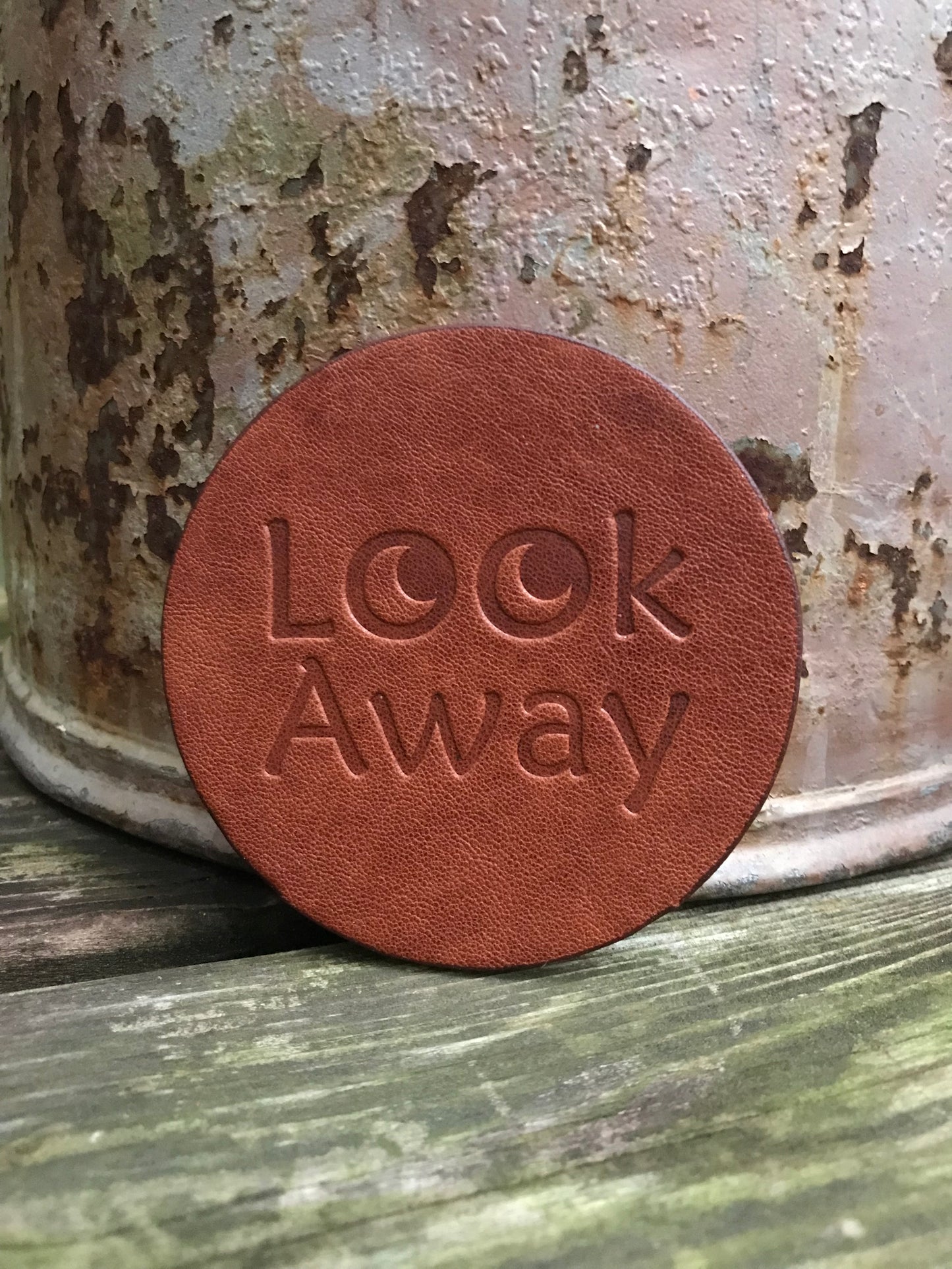 Leather Coaster - Look Away
