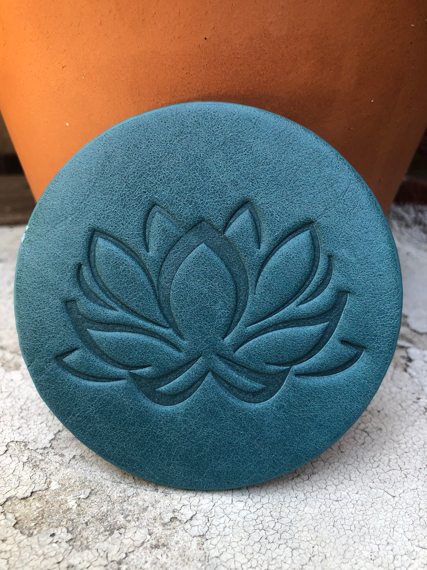 Leather Coaster - Lotus