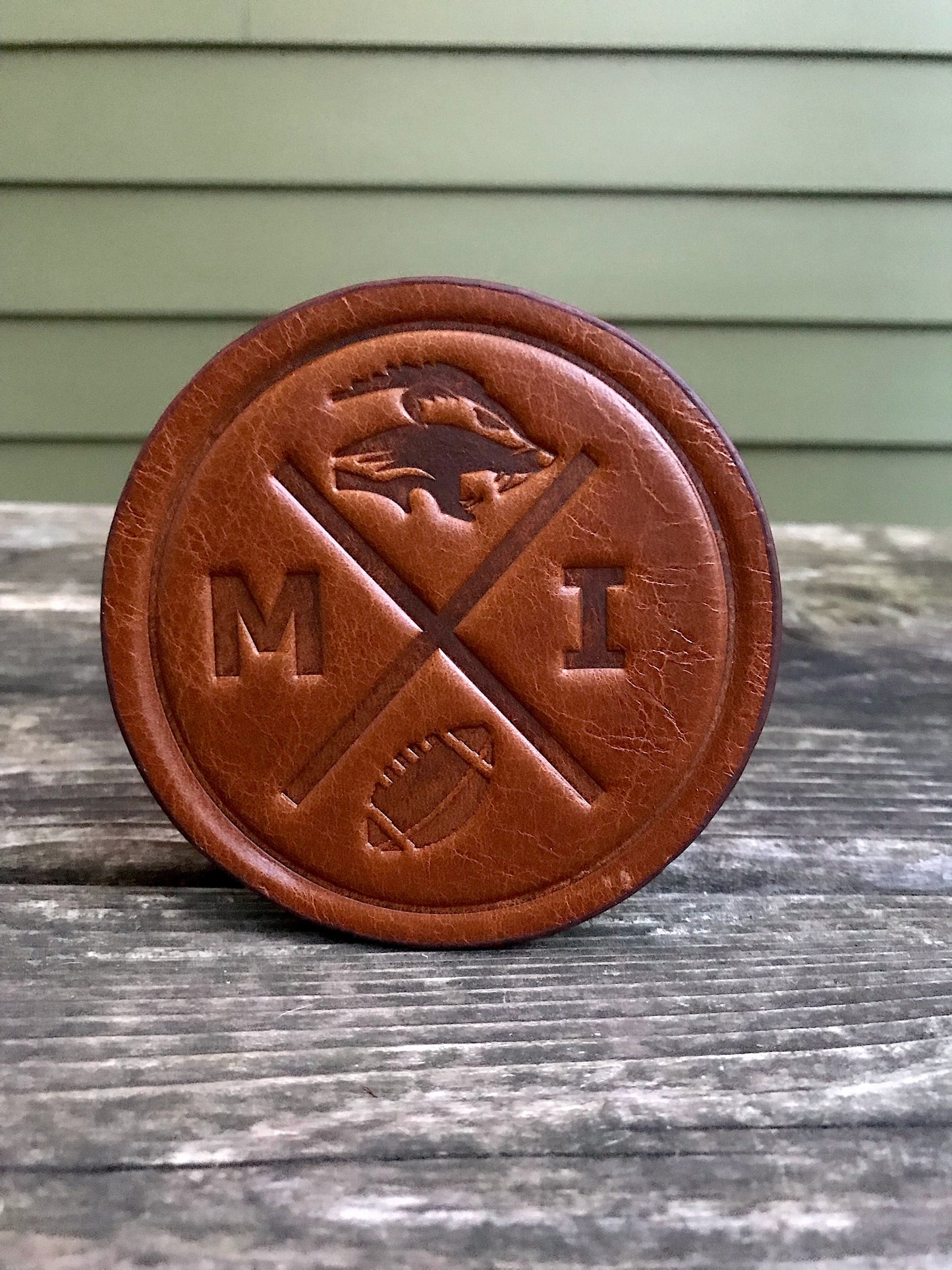 Leather Coaster - Michigan Football