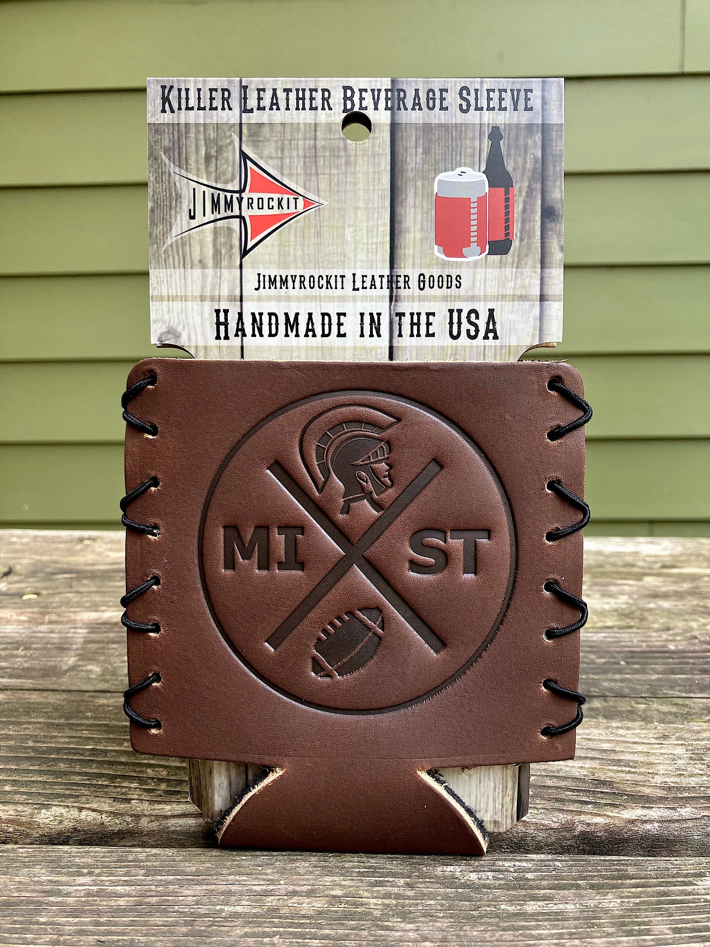 Leather Koozie - Michigan State Football