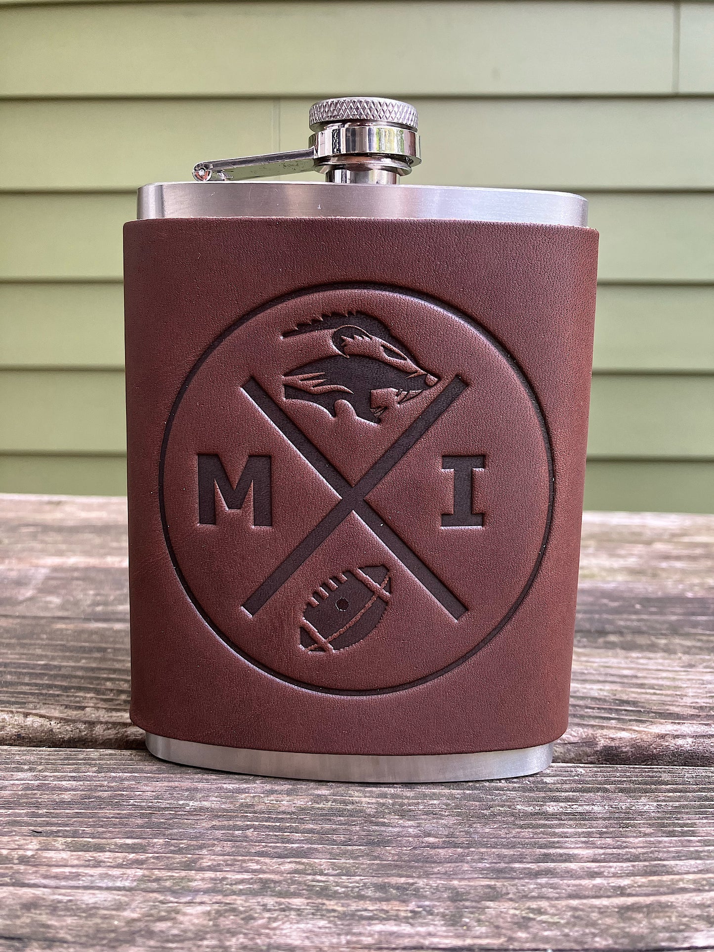 Leather Flask - Michigan Football