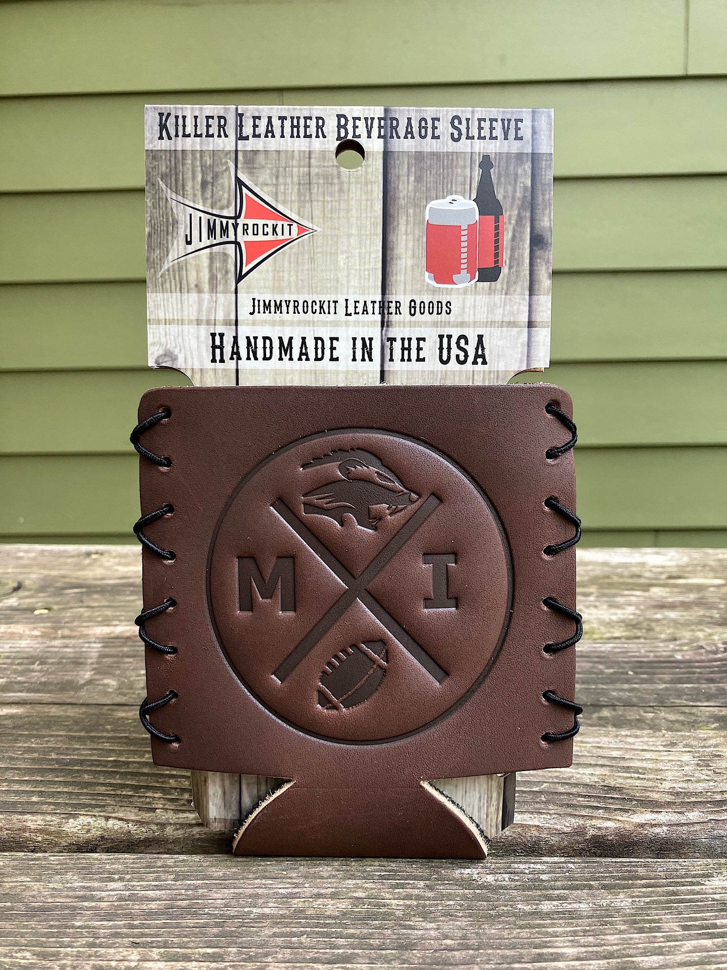 Leather Koozie - Michigan Football