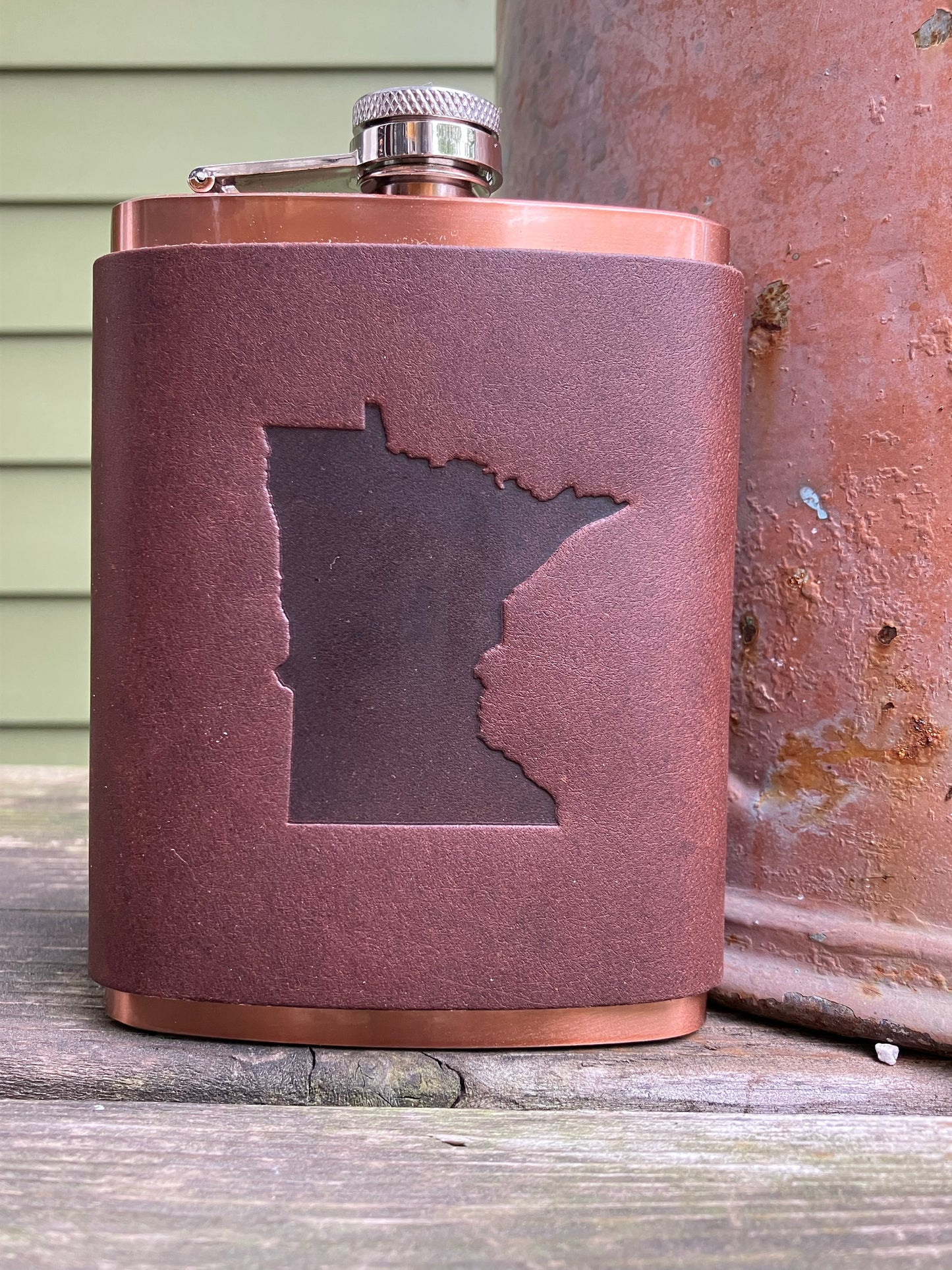 Leather Flask - Minnesota