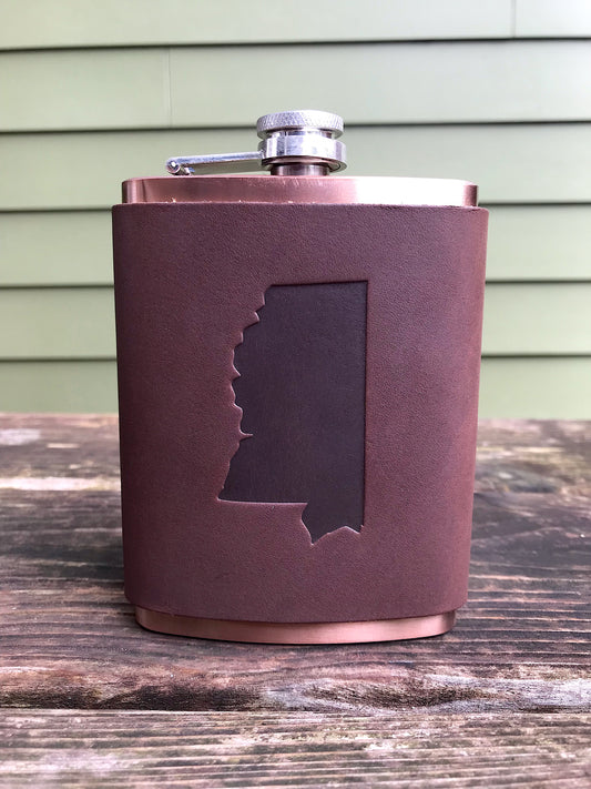 Leather Flask - Mississippi