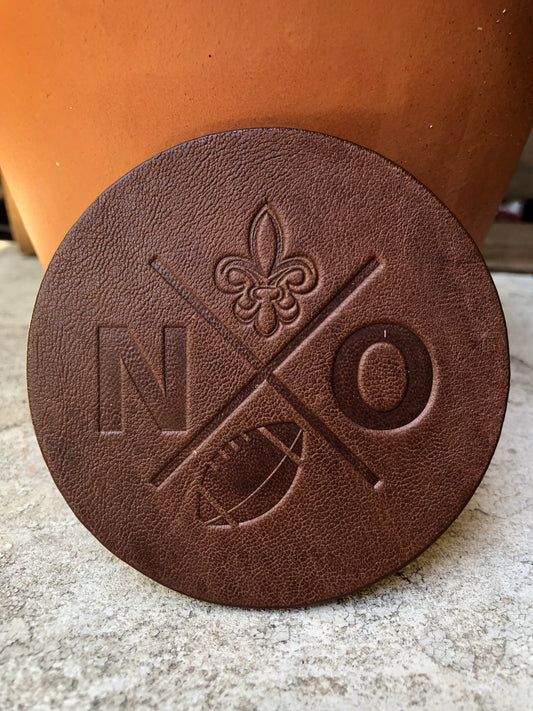 Leather Coaster - New Orleans Football