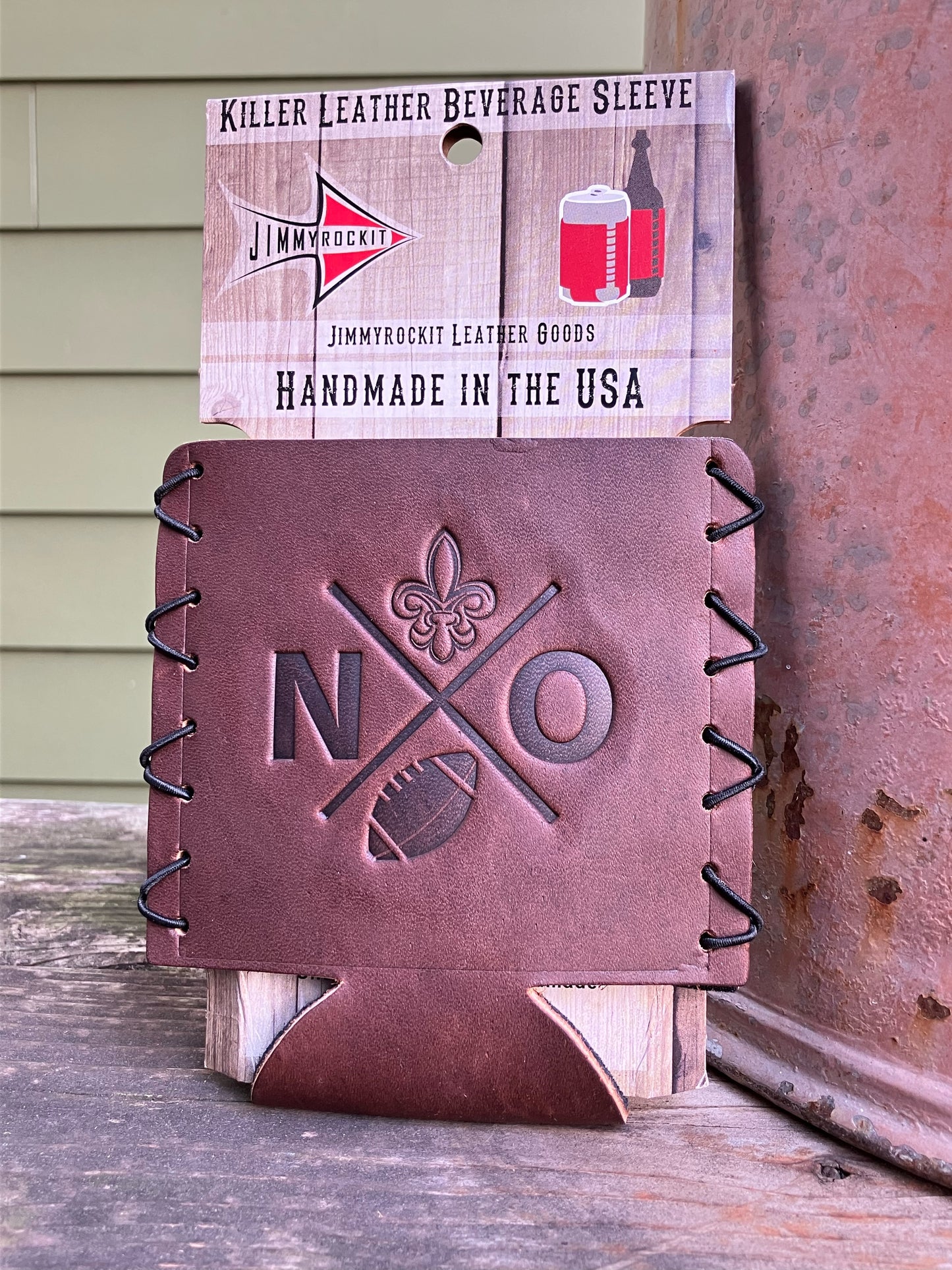 Leather Koozie - New Orleans Football