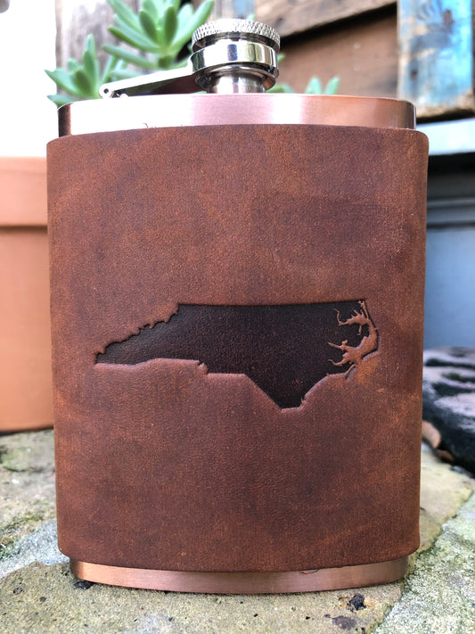 Leather Flask - North Carolina