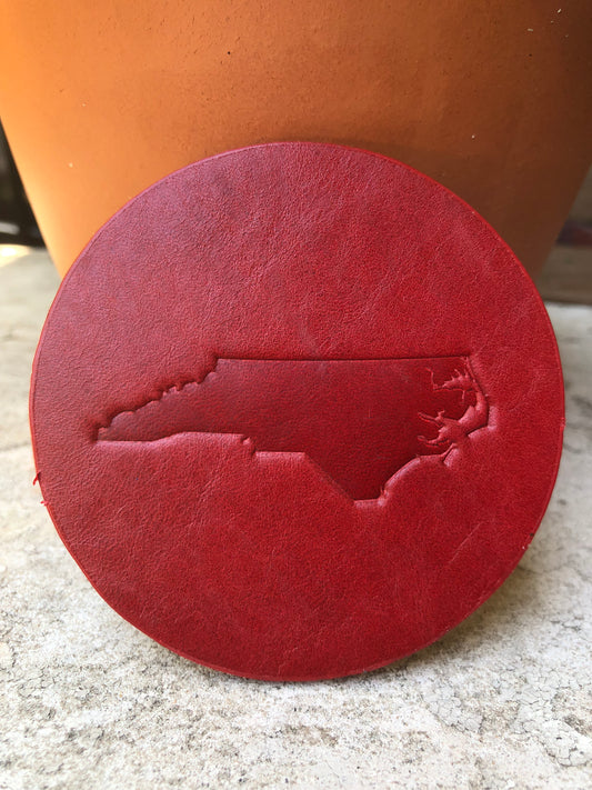 Leather Coaster - North Carolina