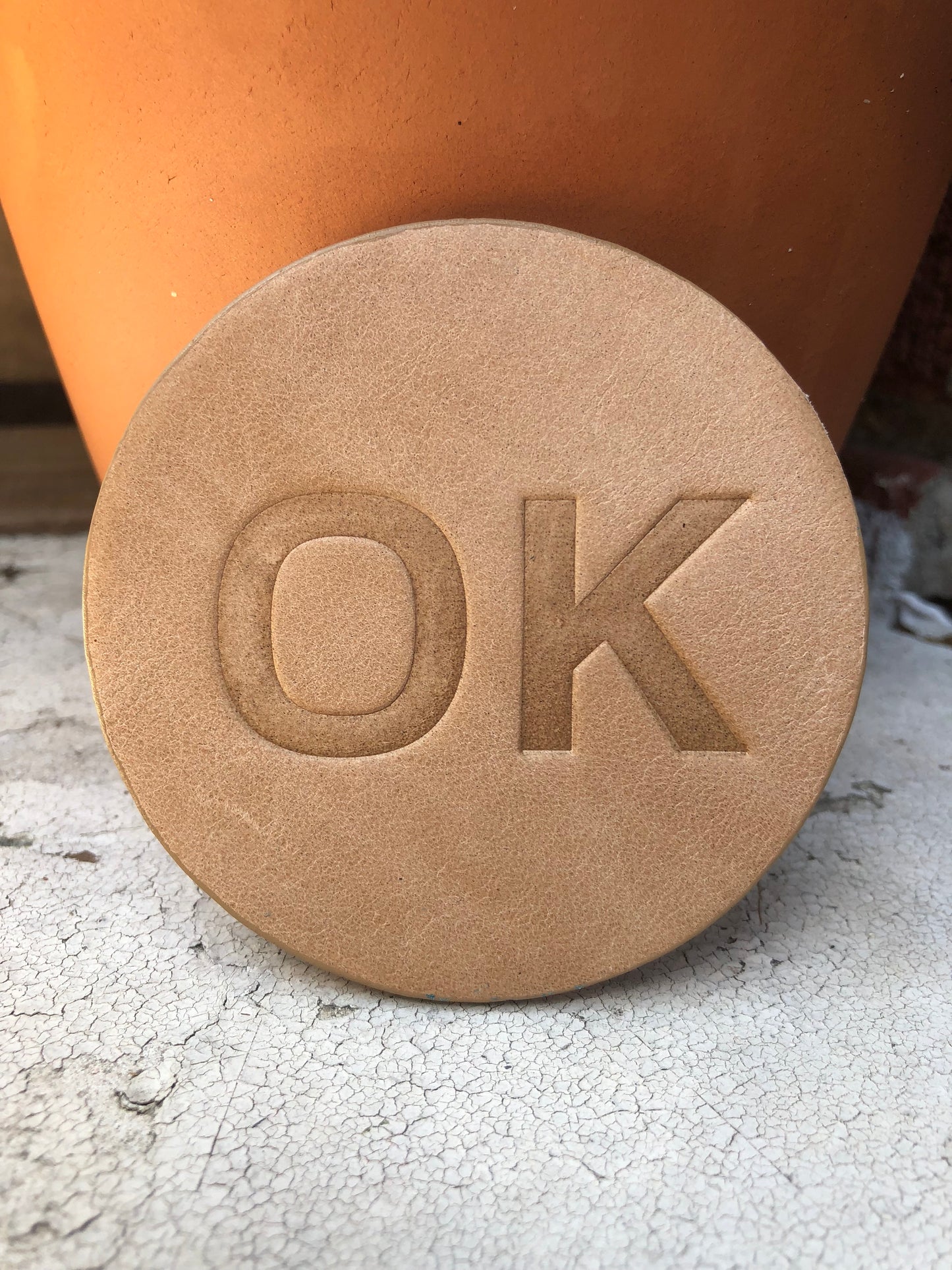 Leather Coaster - OK