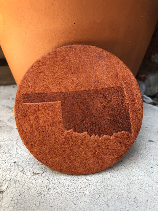 Leather Coaster - Oklahoma