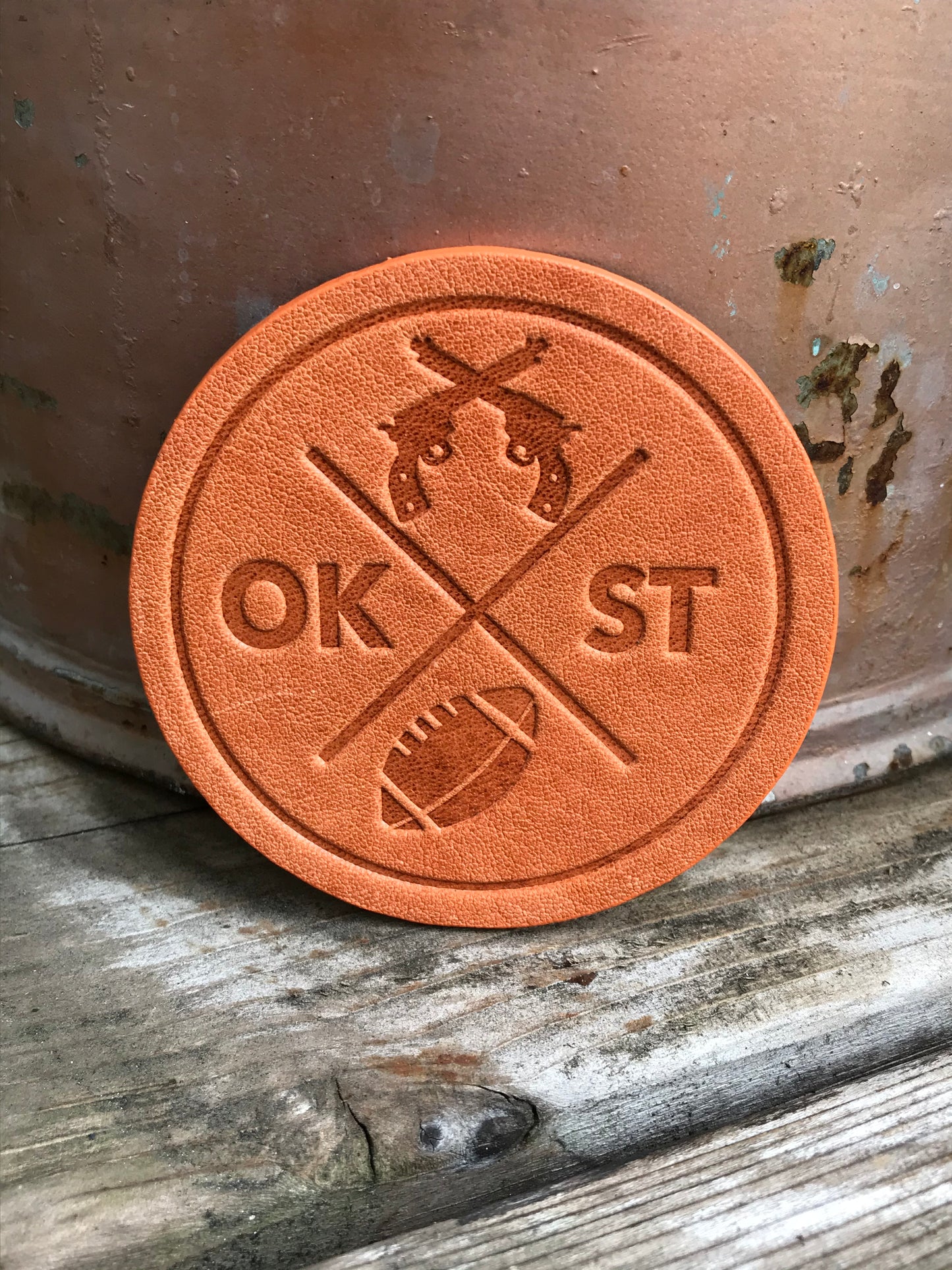 Leather Coaster - Oklahoma State Football