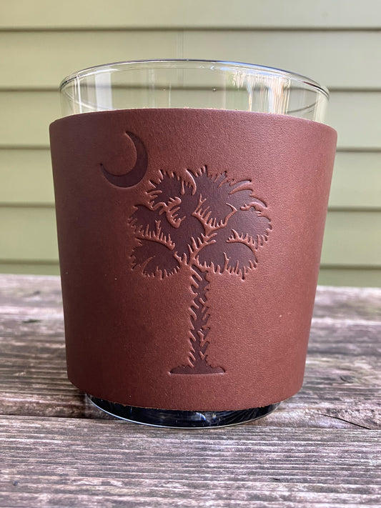 Leather Wrapped Whiskey Glass - Palmetto Moon