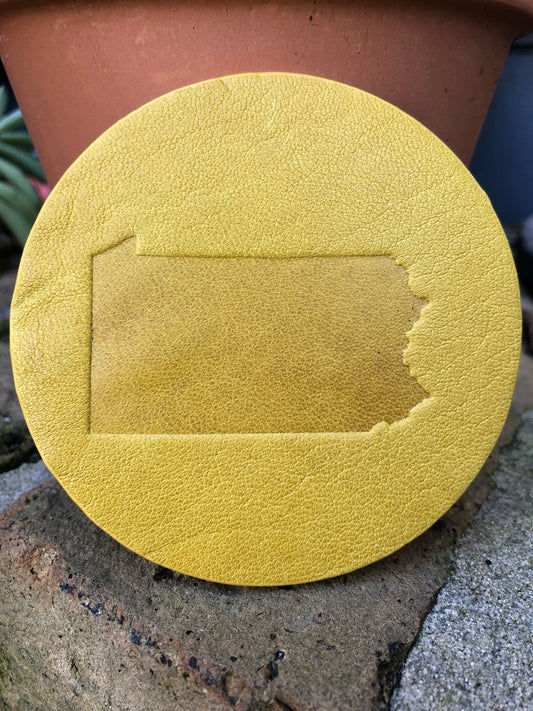 Leather Coaster - Pennsylvania