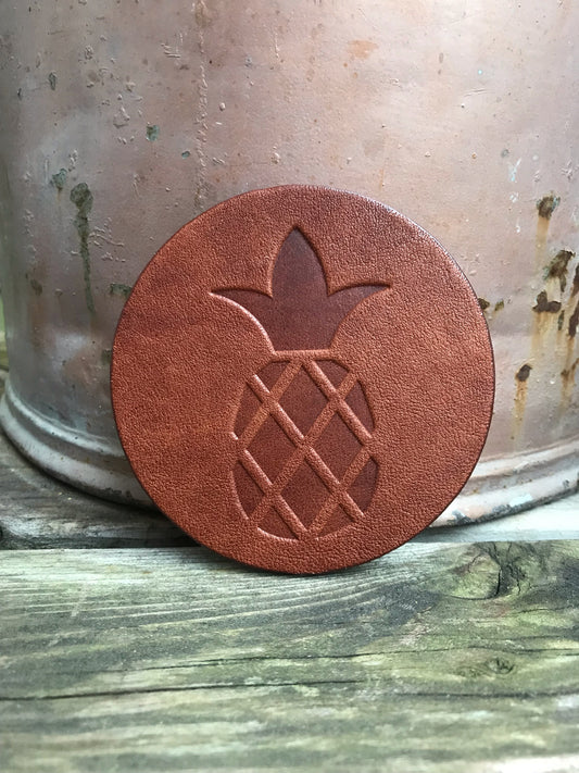 Leather Coaster - Pineapple