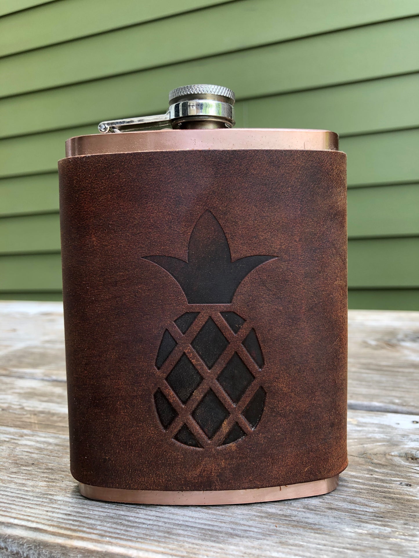 Leather Flask - Pineapple