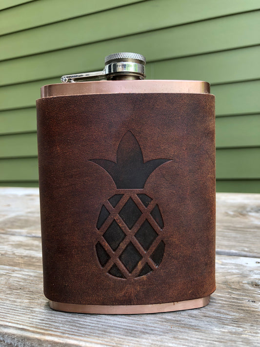 Leather Flask - Pineapple
