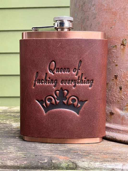 Leather Flask - Queen of Fucking Everything