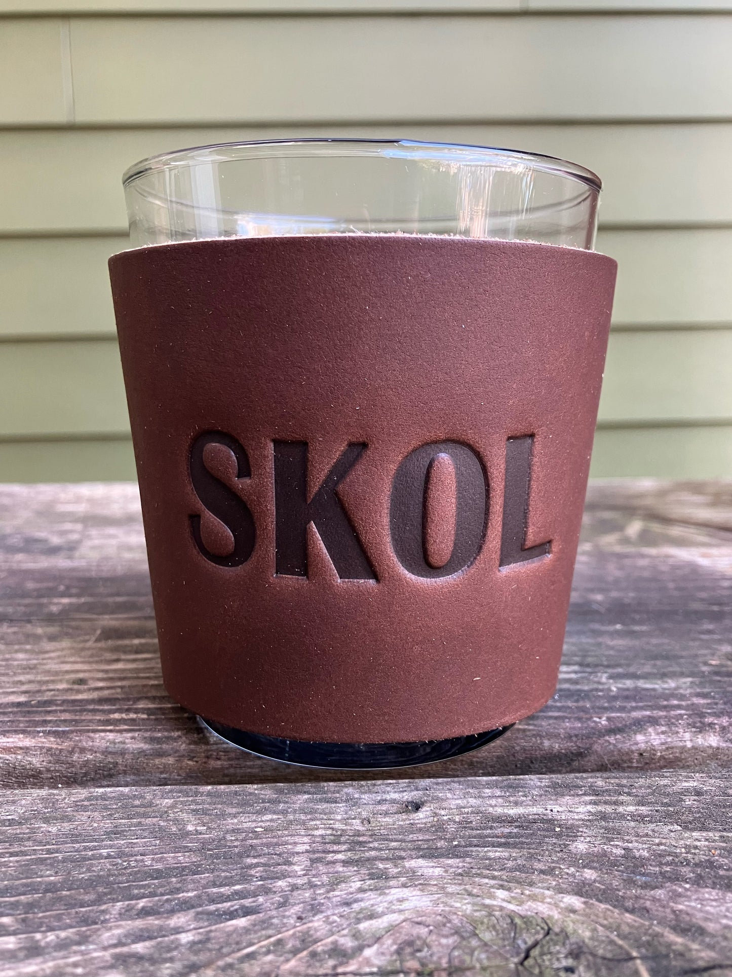 Leather Wrapped Whiskey Glass - SKOL