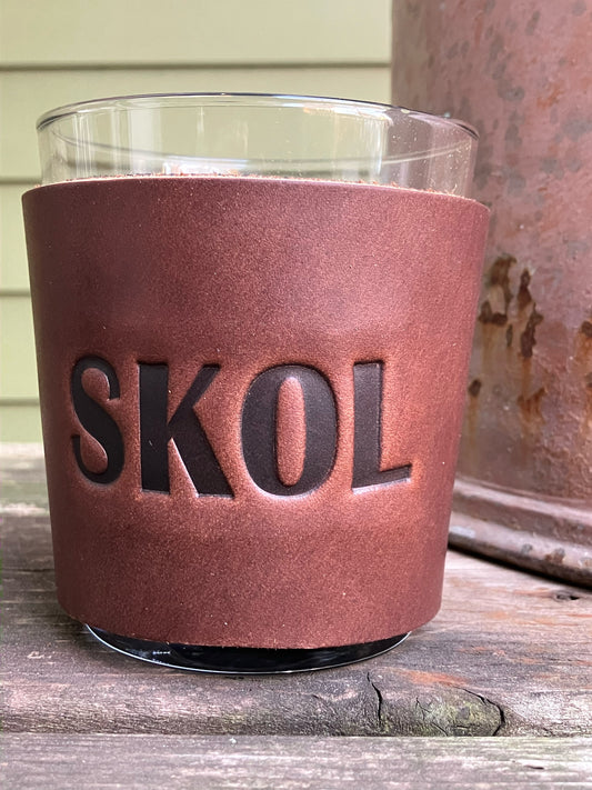 Leather Wrapped Whiskey Glass - SKOL
