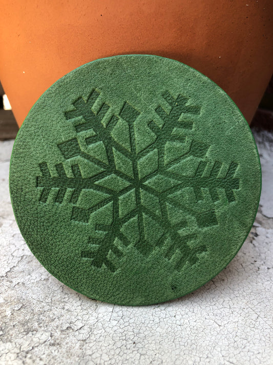 Leather Coaster - Snow Flake
