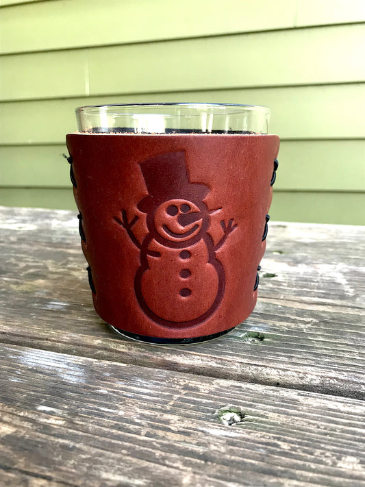 Leather Wrapped Whiskey Glass - Snow Man