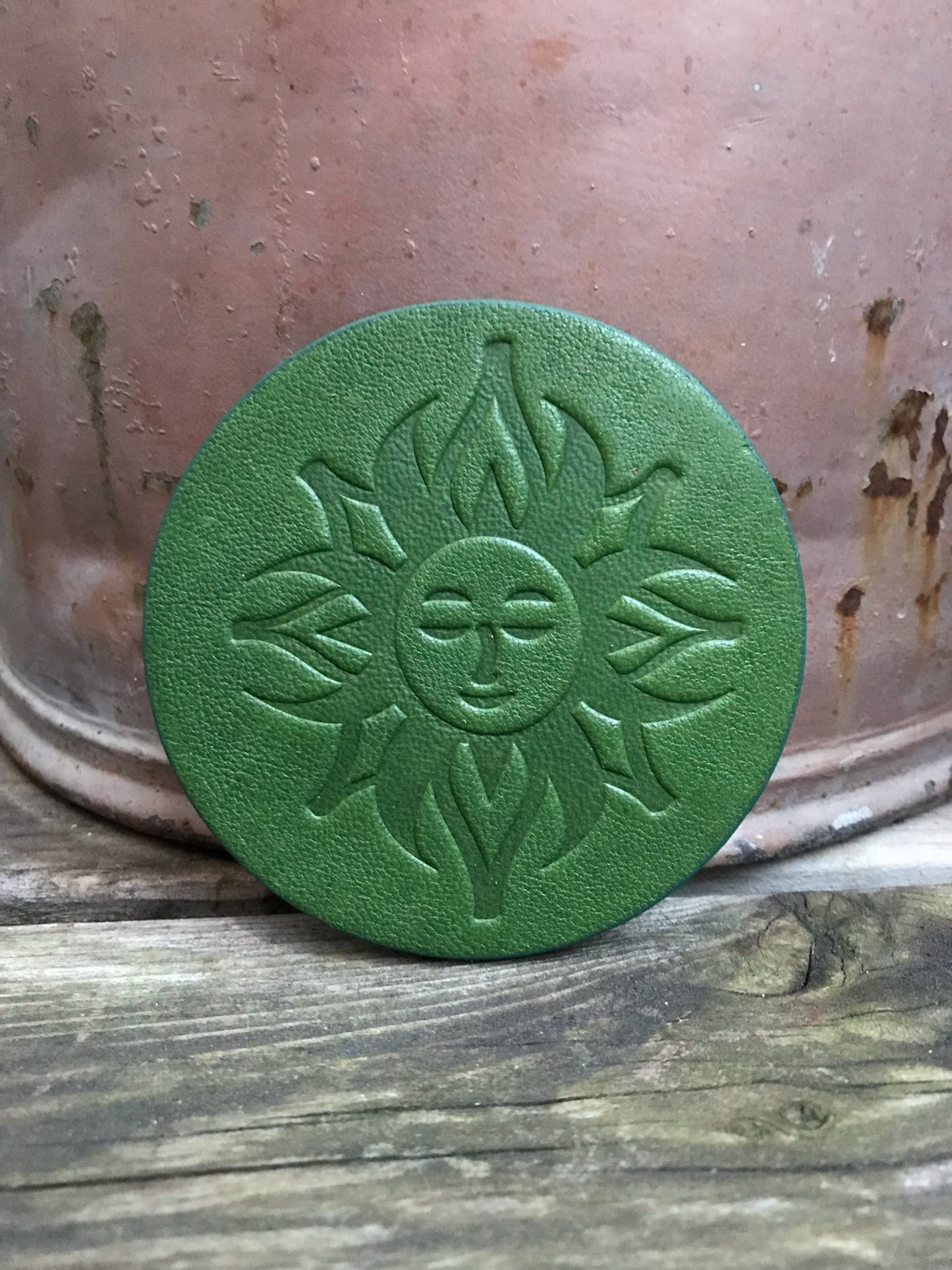 Leather Coaster - Sun
