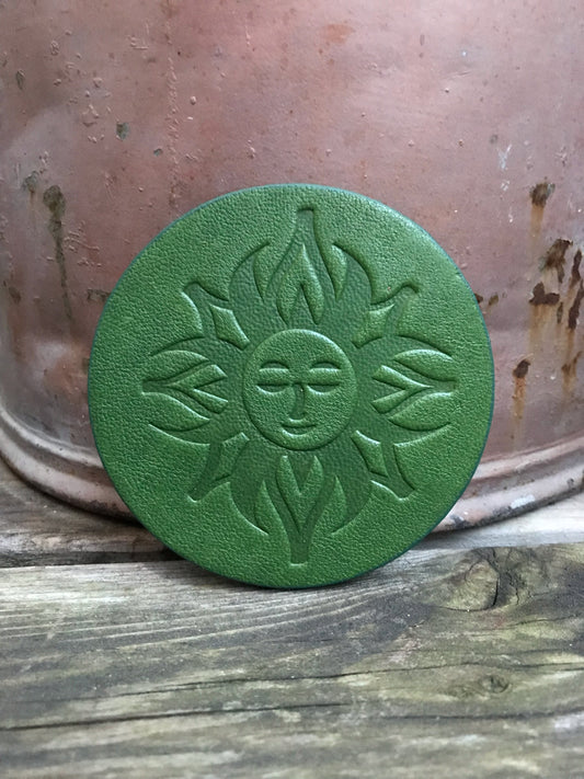 Leather Coaster - Sun