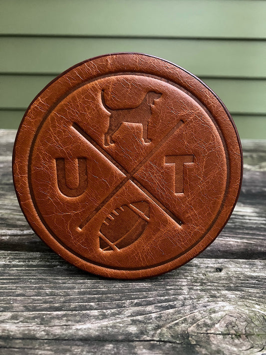 Leather Coaster - Tennessee Football