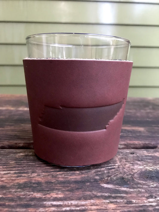 Leather Wrapped Whiskey Glass - Tennessee