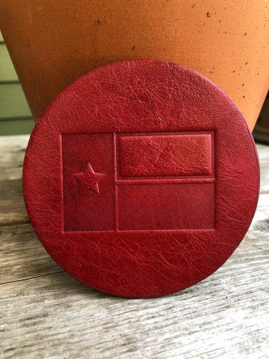 Leather Coaster - Texas Flag