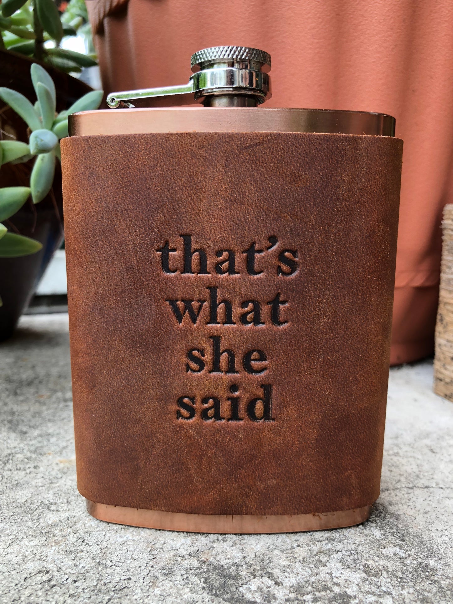 Leather Flask - That's What She Said