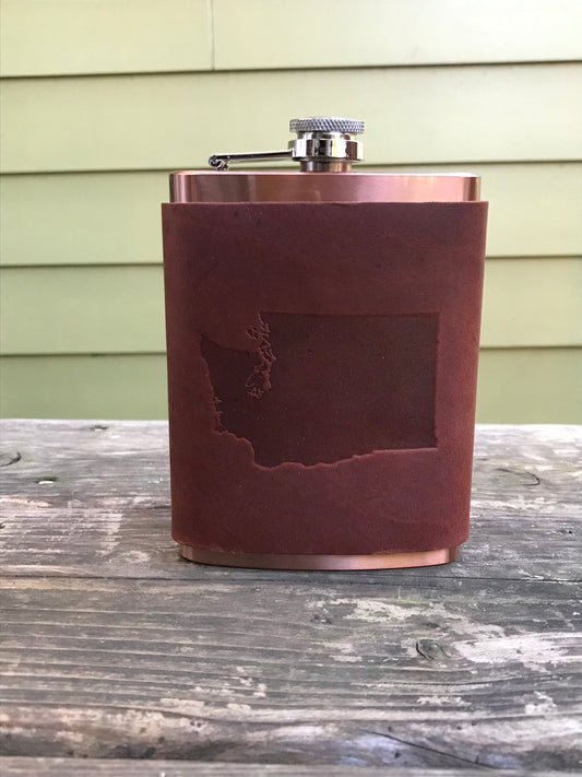Leather Flask - Washington