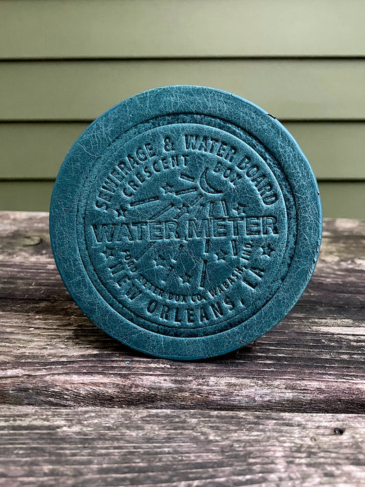 Leather Coaster - New Orleans Water Meter