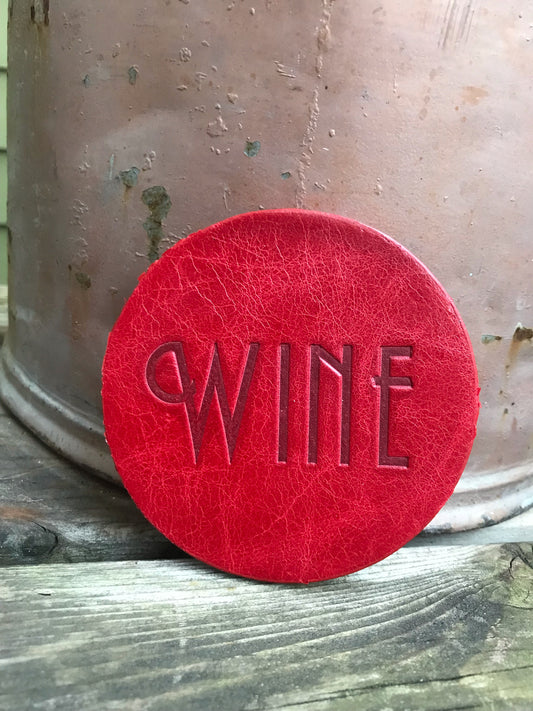 Leather Coaster - Wine