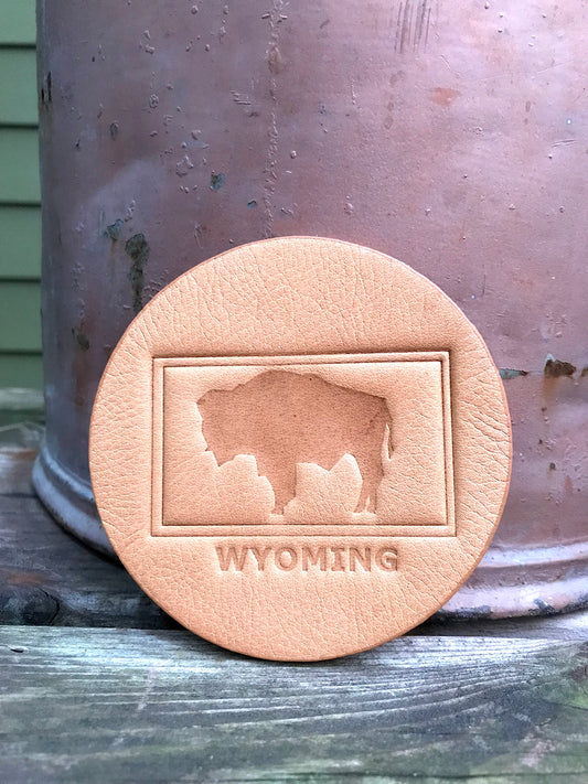 Leather Coaster - Wyoming