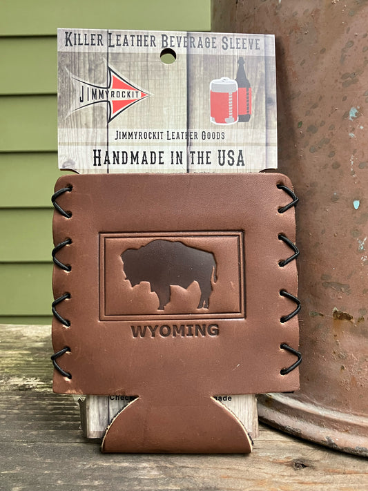 Leather Koozie - Wyoming