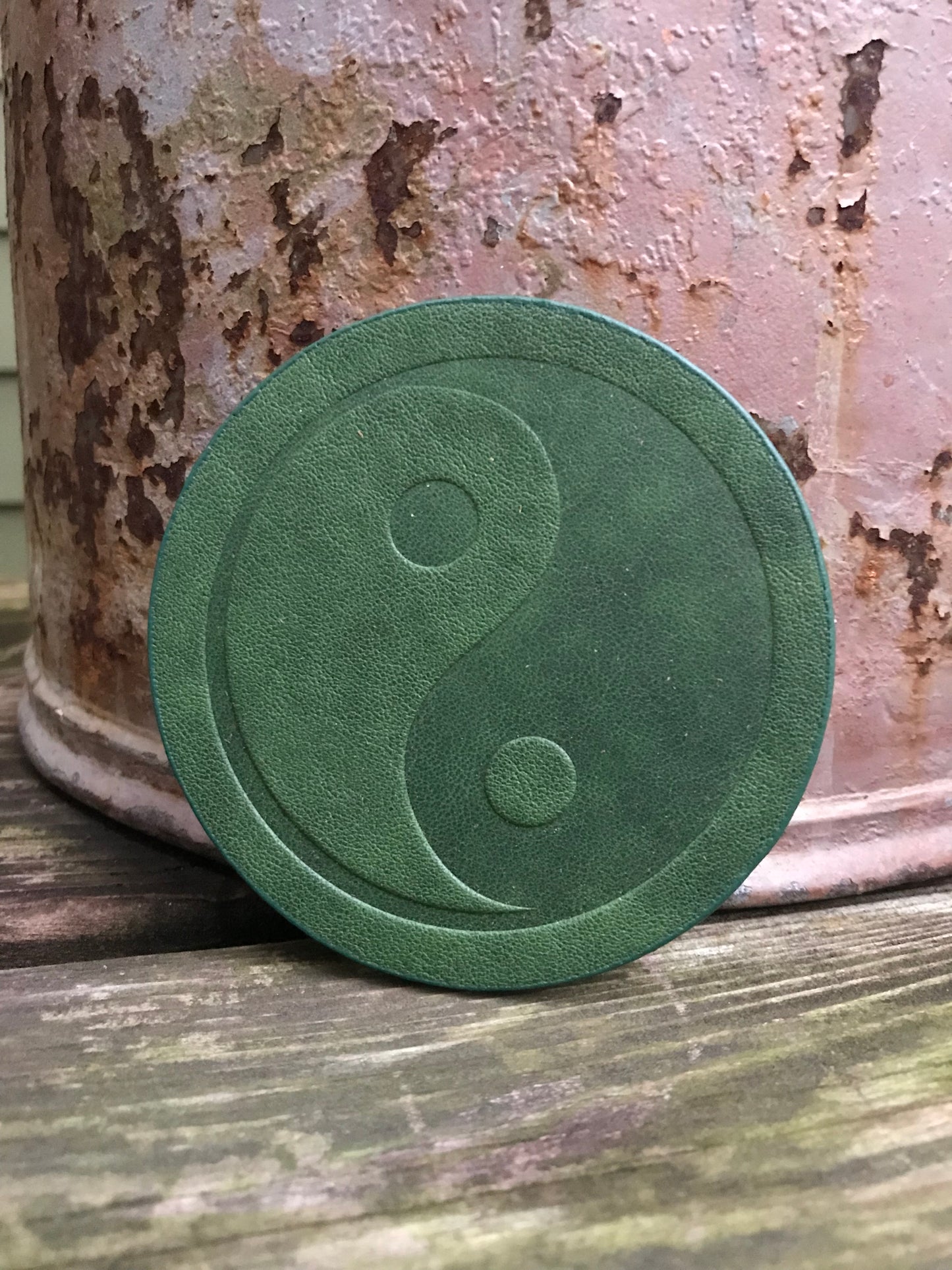 Leather Coaster - Yin And Yang