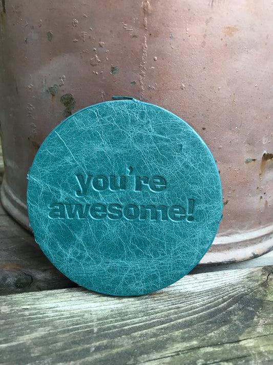 Leather Coaster - You're Awesome