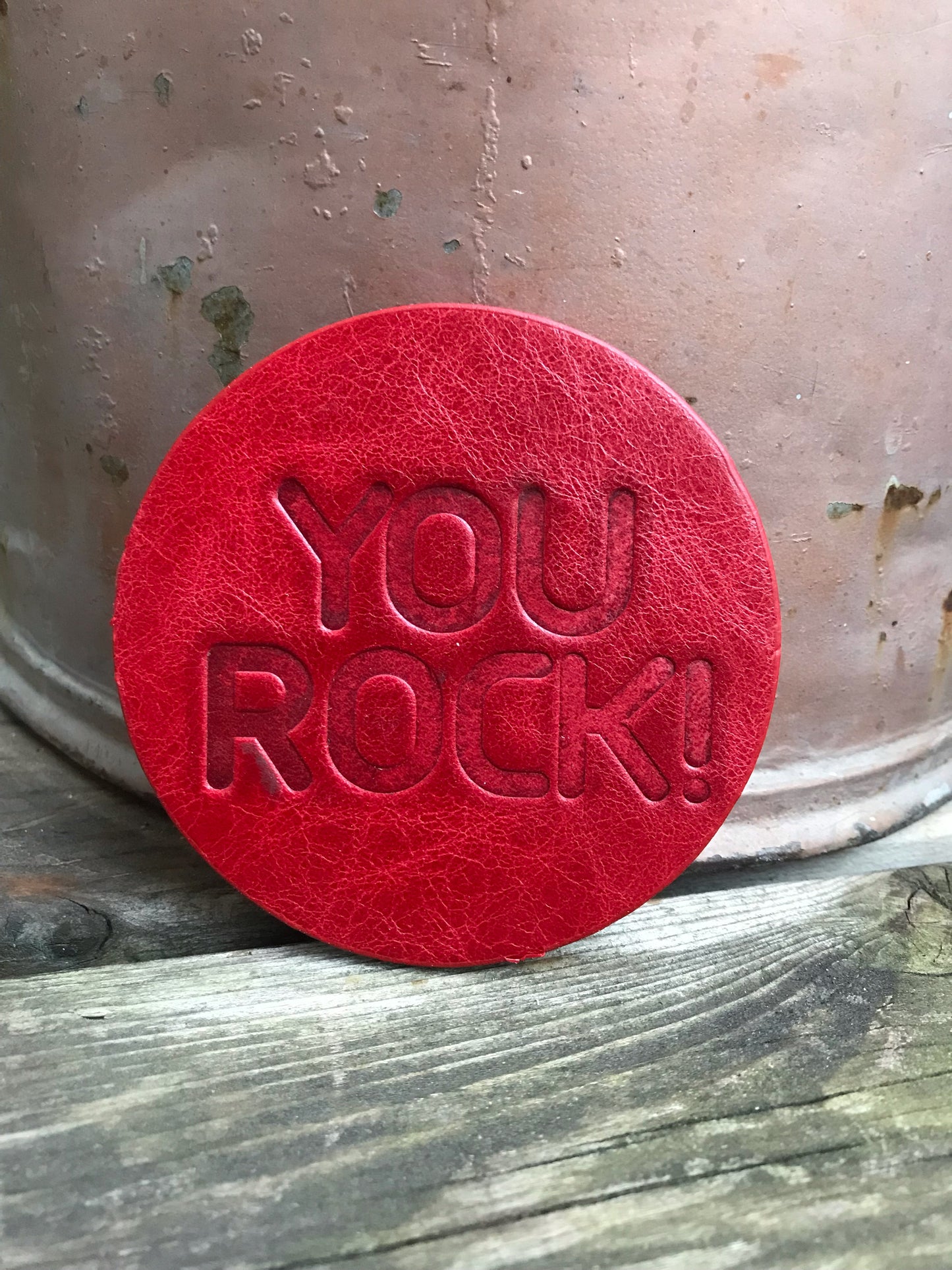 Leather Coaster - You Rock