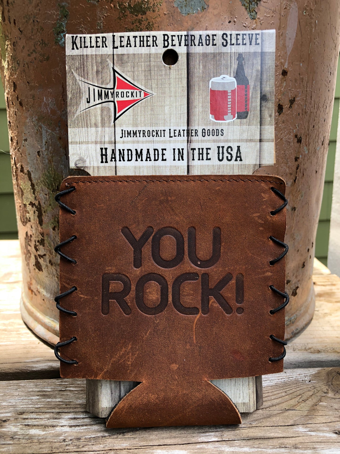 Leather Koozie - You Rock