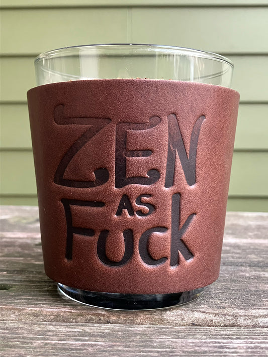 Leather Wrapped Whiskey Glass - Zen As Fuck