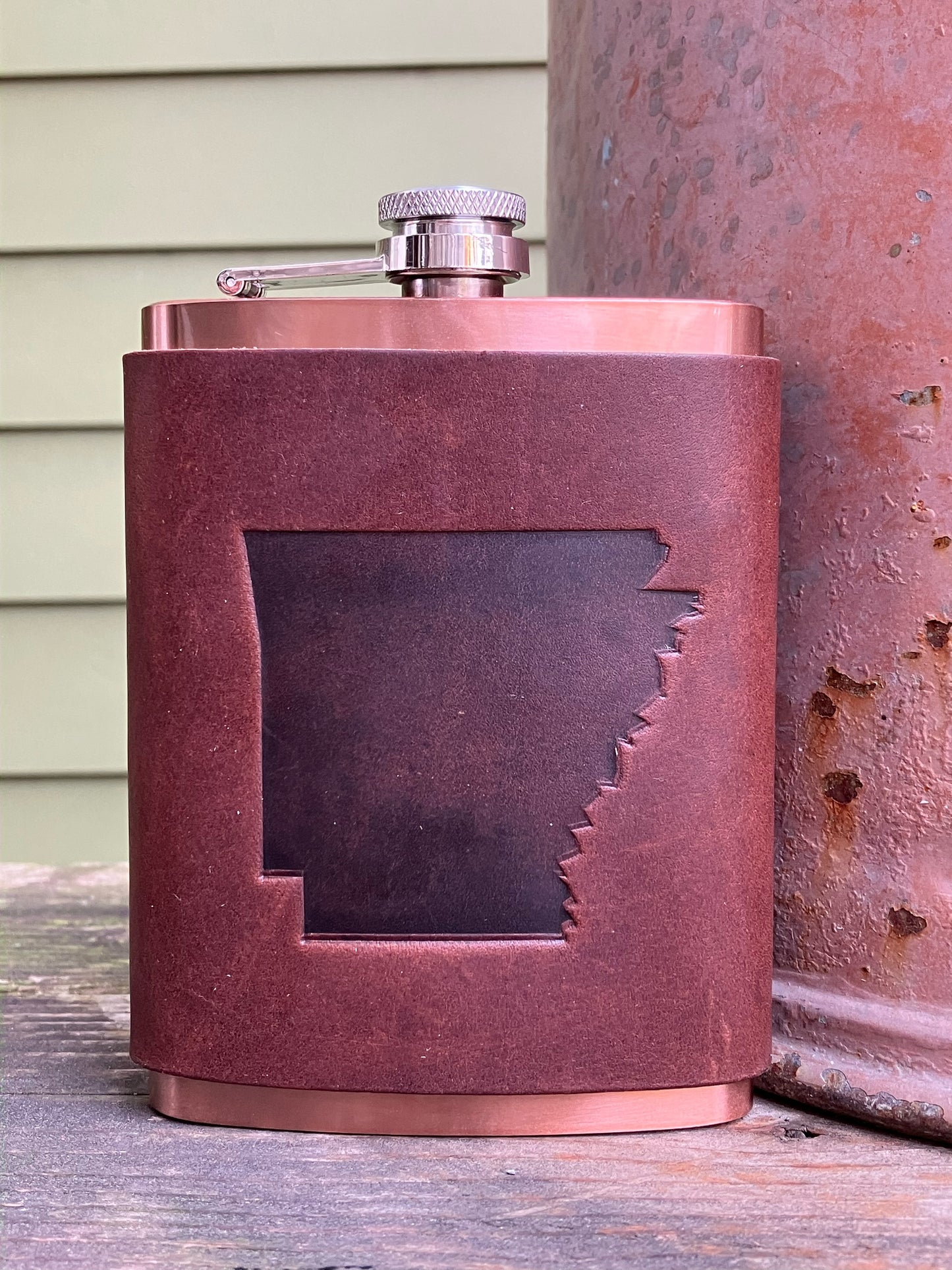 Leather Flask - Arkansas