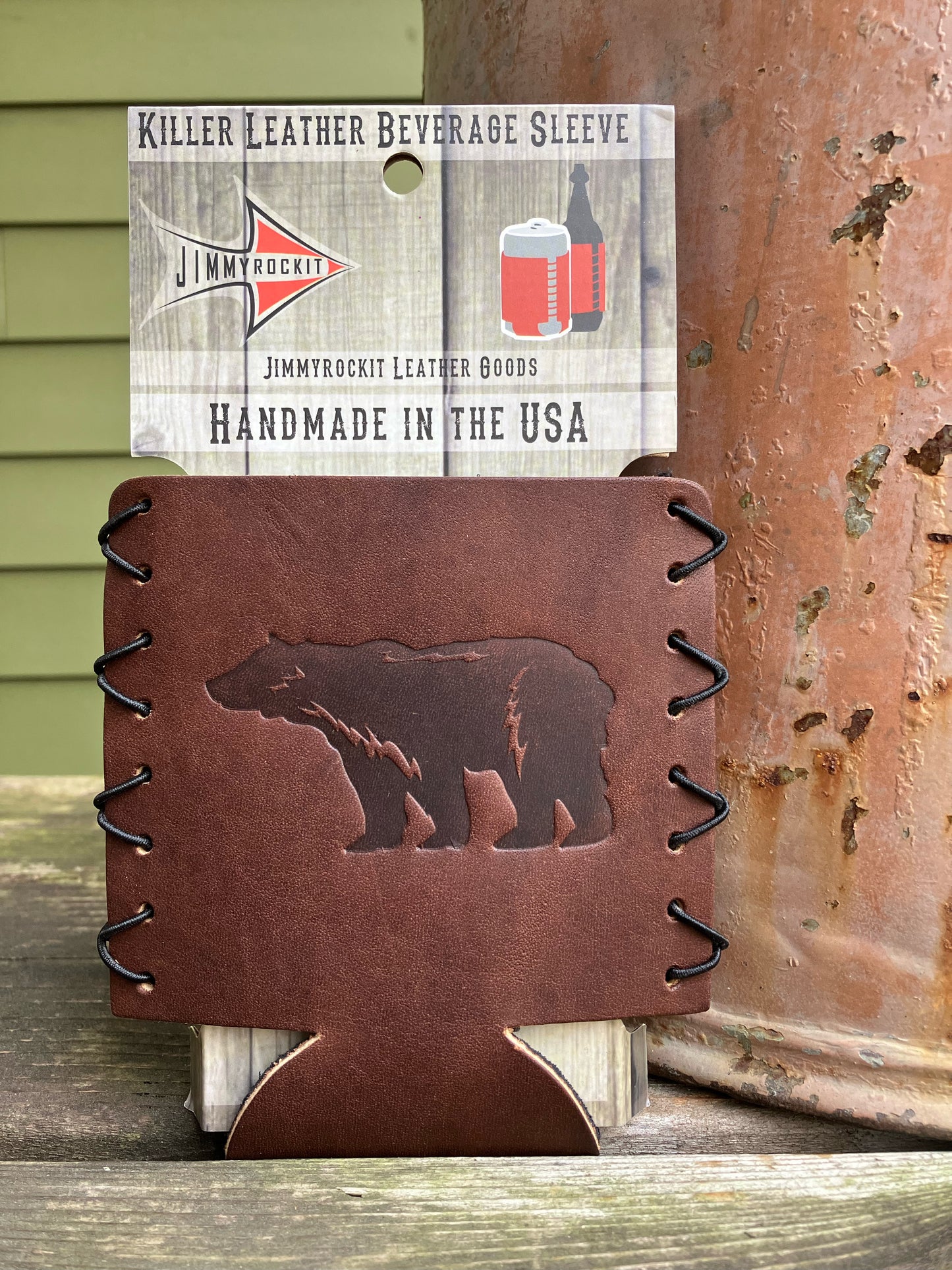 Leather Koozie - Bear