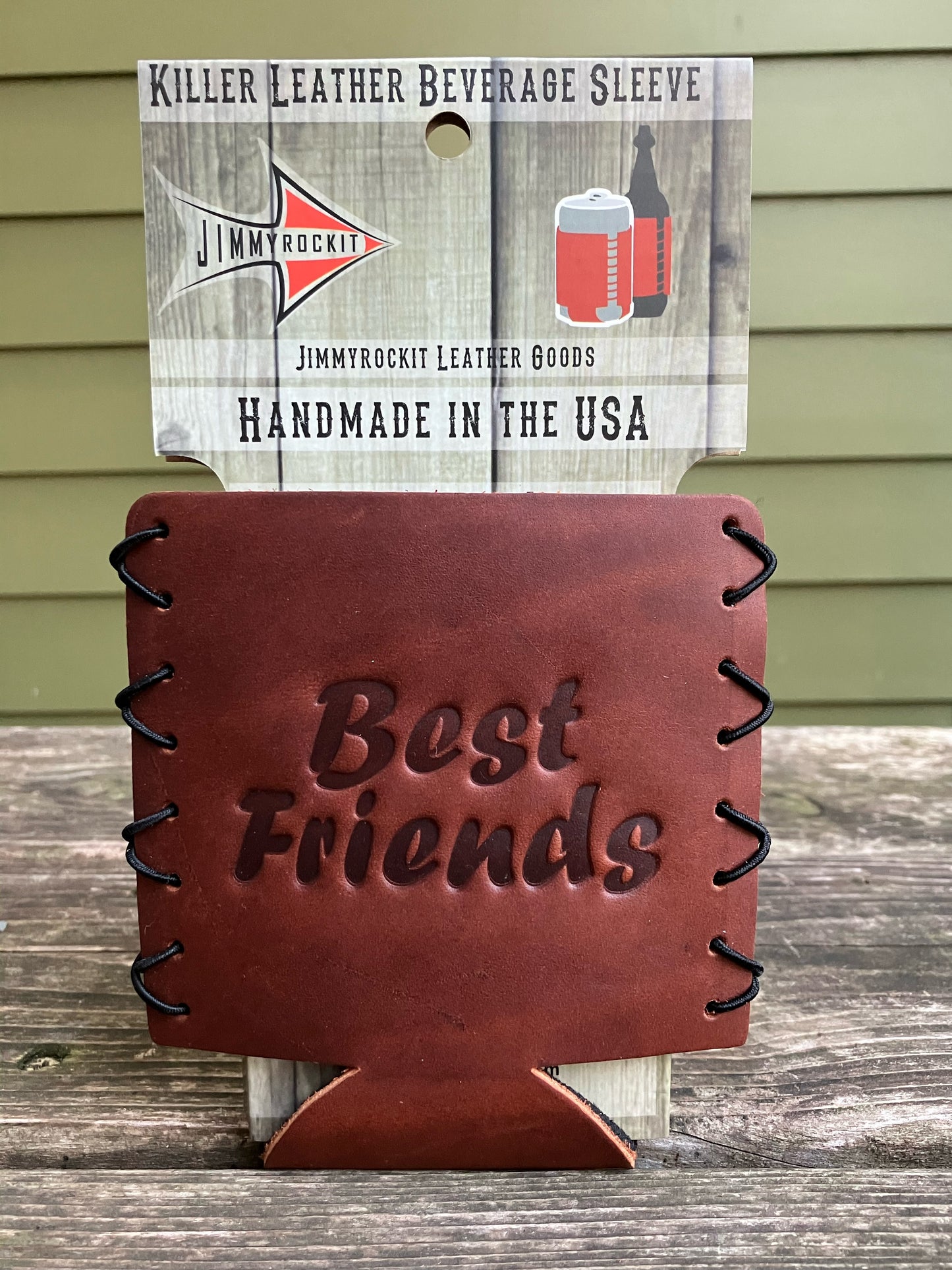 Leather Koozie - Best Friends