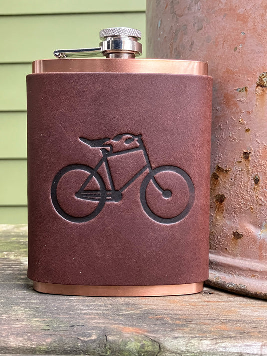Leather Flask - Bicycle
