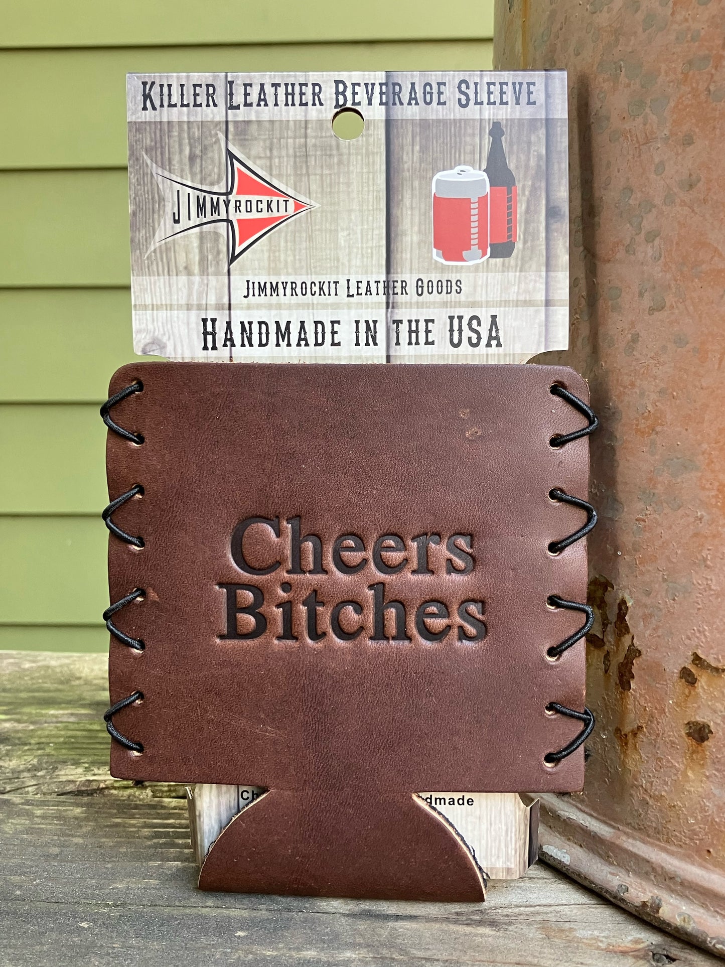 Leather Koozie - Cheers Bitches